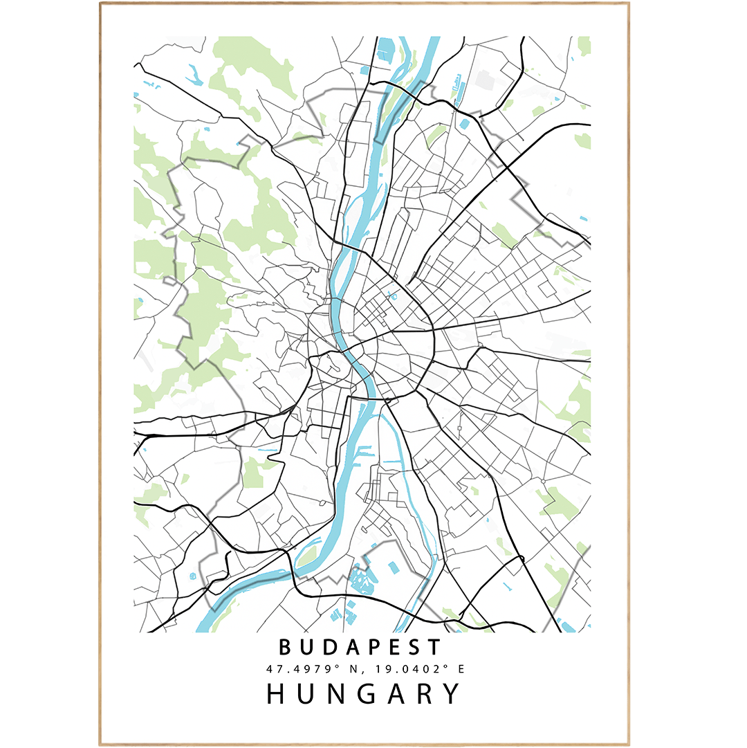 Budapest Street Map Posters - 98types