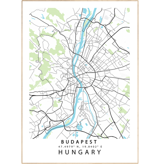 Budapest Street Map Posters - 98types
