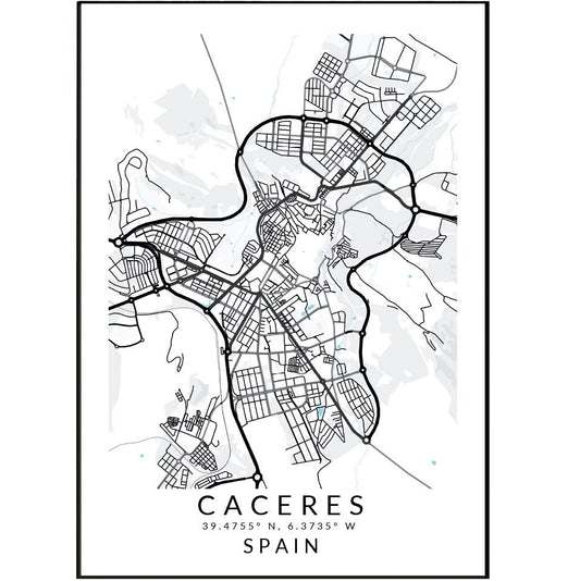Caceres Spain Map Print - 98types