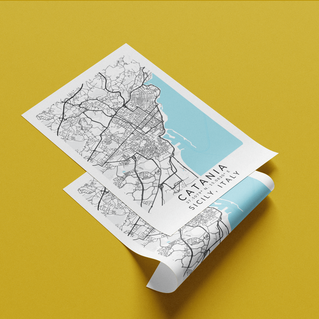 Catania Sicily Italy Map Print - 98types