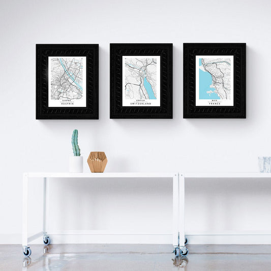 Florence Italy street map print — city map wall art poster UK