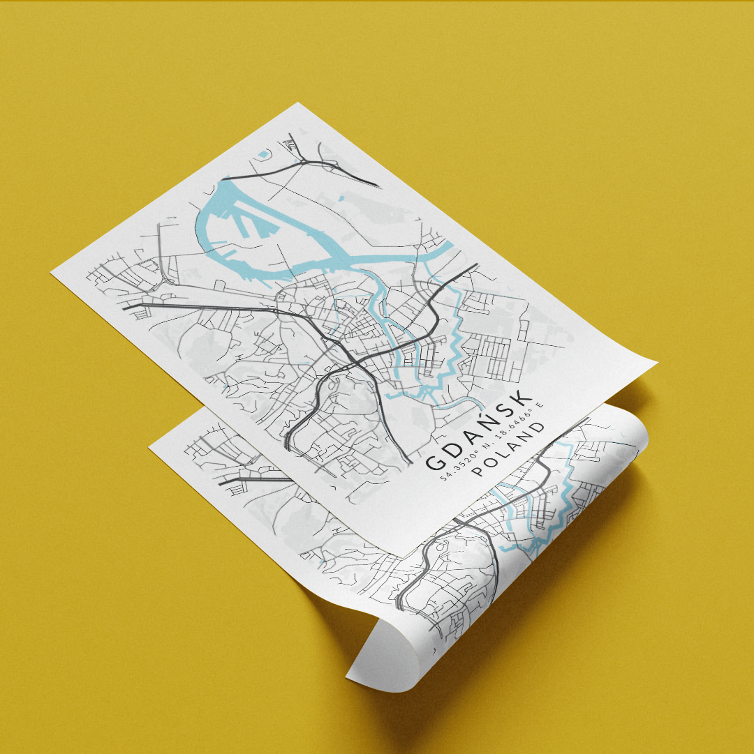 Gdańsk Poland Map Print - 98typesEurope Maps