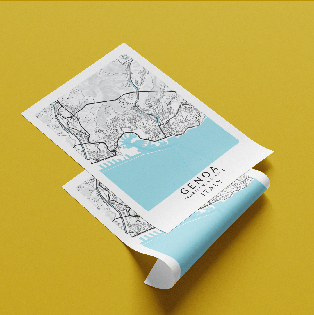 Genoa Italy Map Print - 98types