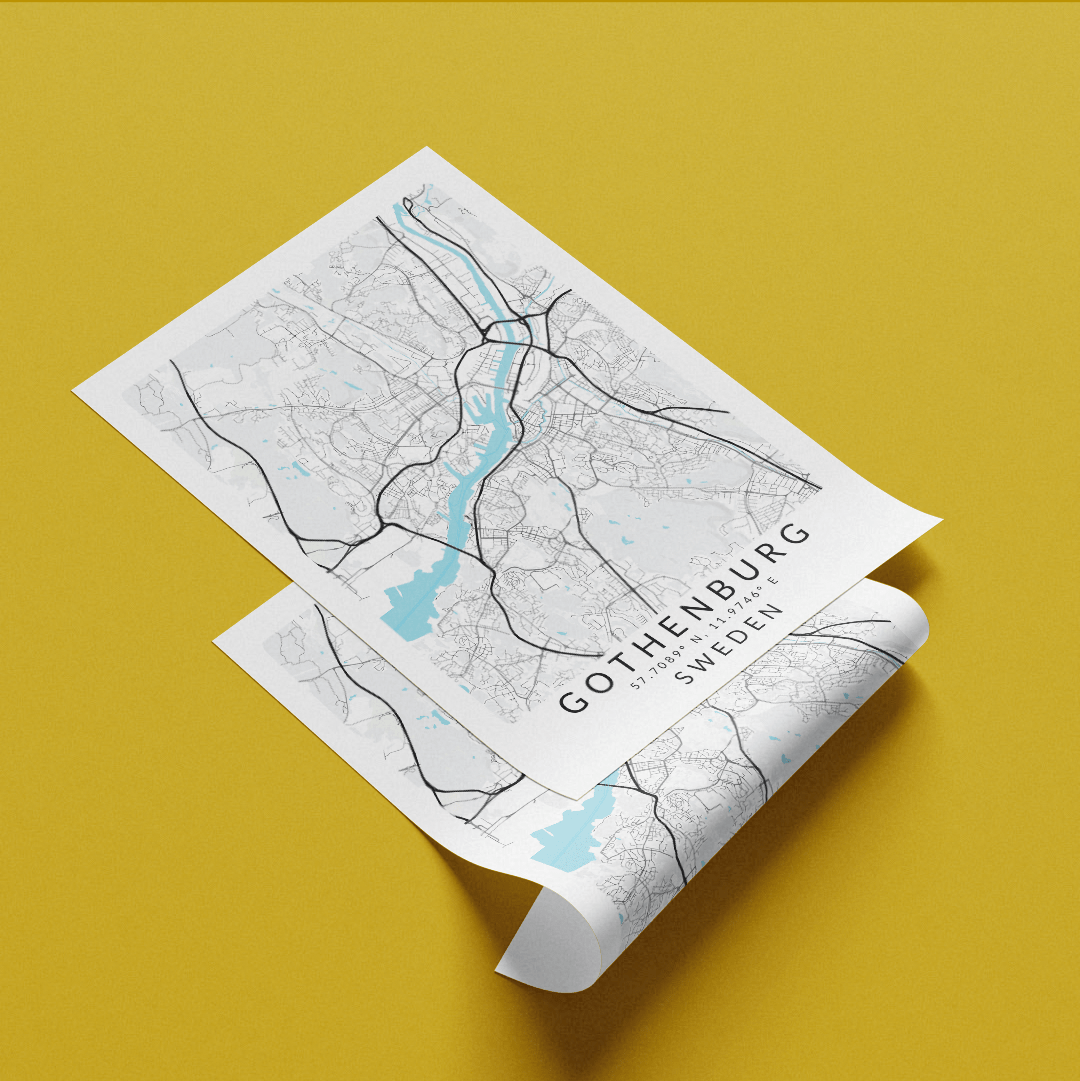 Gothenburg SWEDEN Map Print - 98types