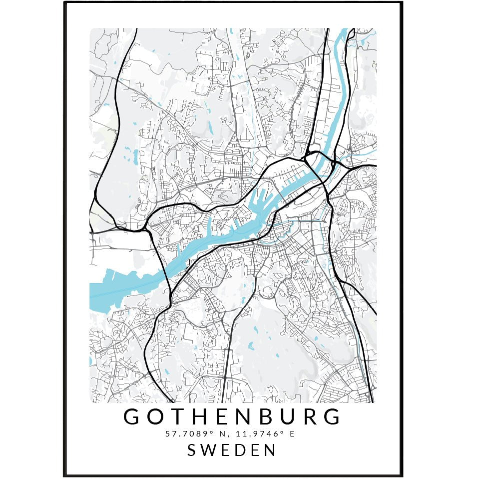 Gothenburg SWEDEN Map Print - 98types