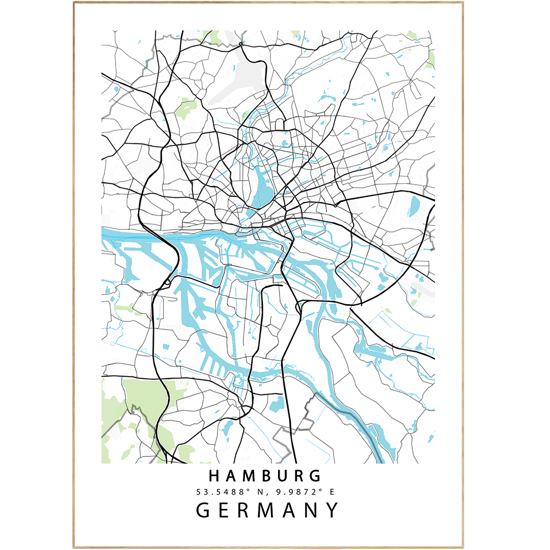 Hamburg Street Map Posters - 98types
