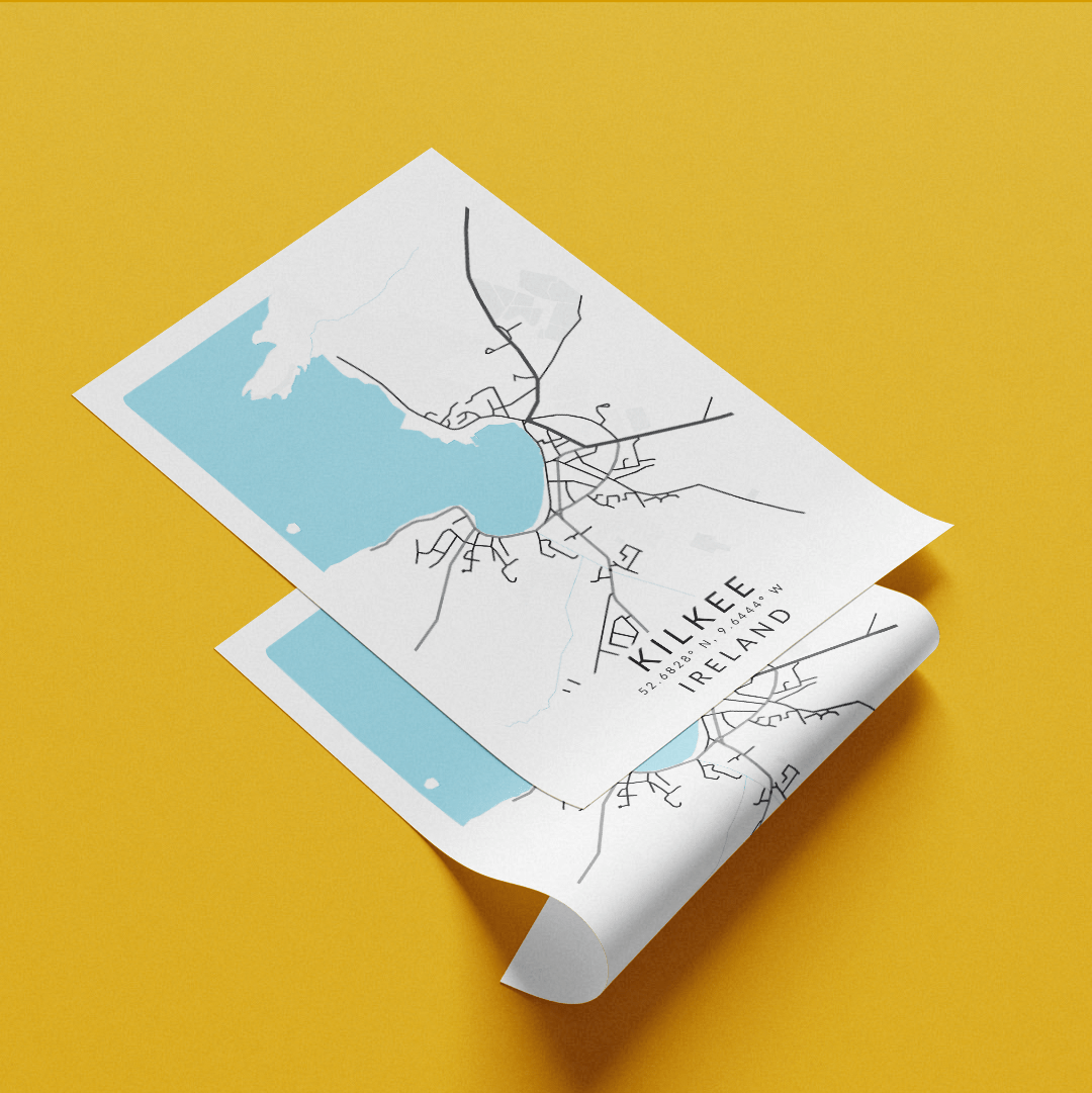 Kilkee Ireland Map Print - 98typesEurope Maps