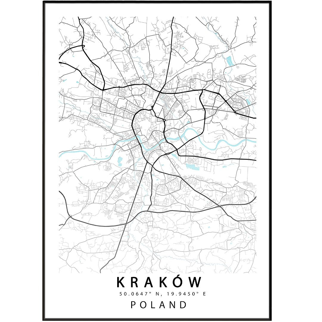 Krakow Poland Map Print - 98typesEurope Maps
