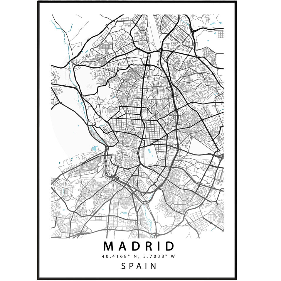 MADRID Street Map Print - 98types