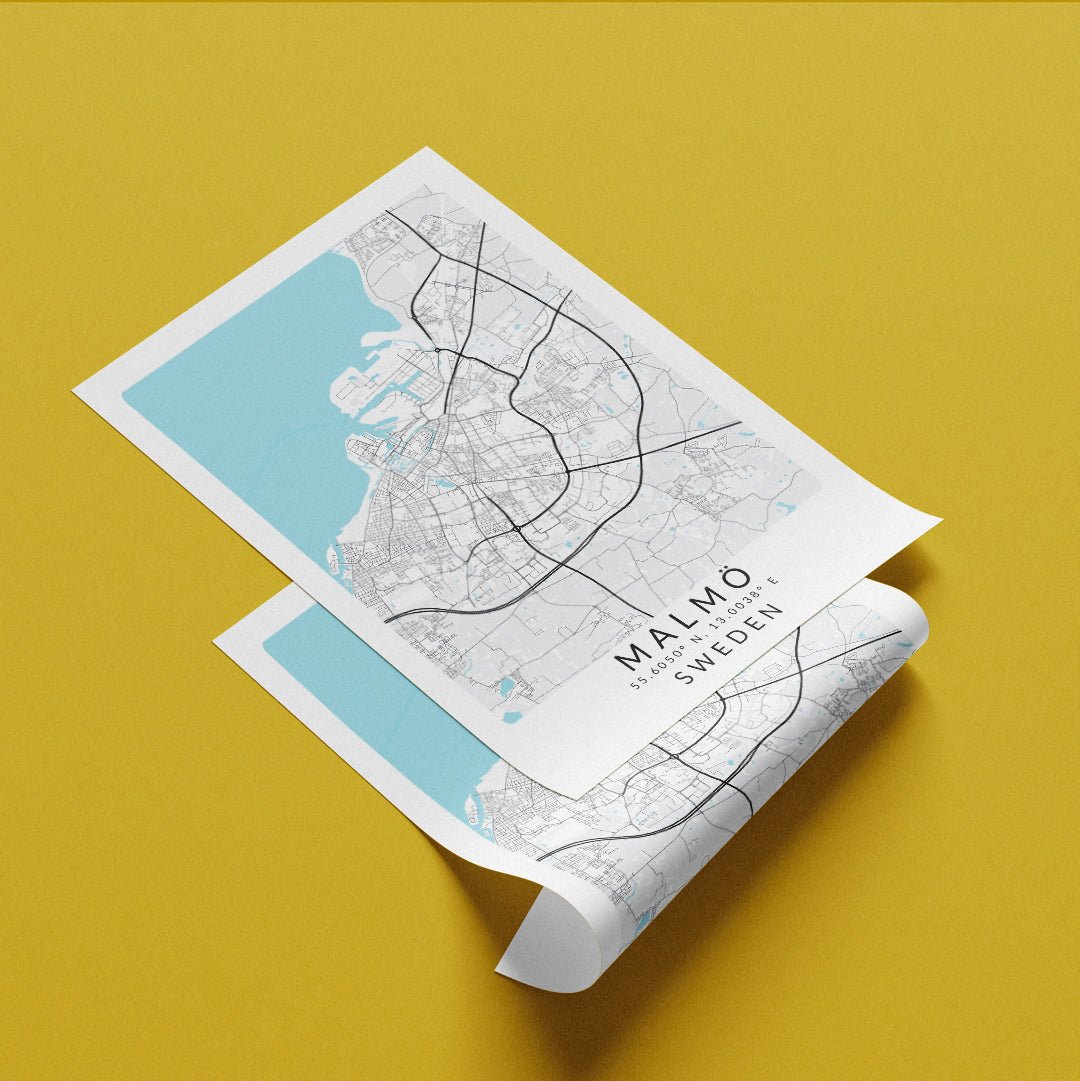Malmö Sweden Map Print - 98typesEurope Maps