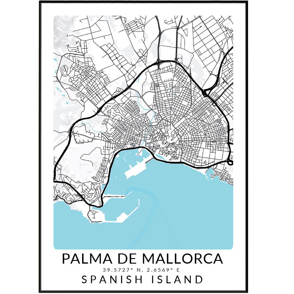 PALMA DE MALLORCA Map Print - 98typesEurope Maps