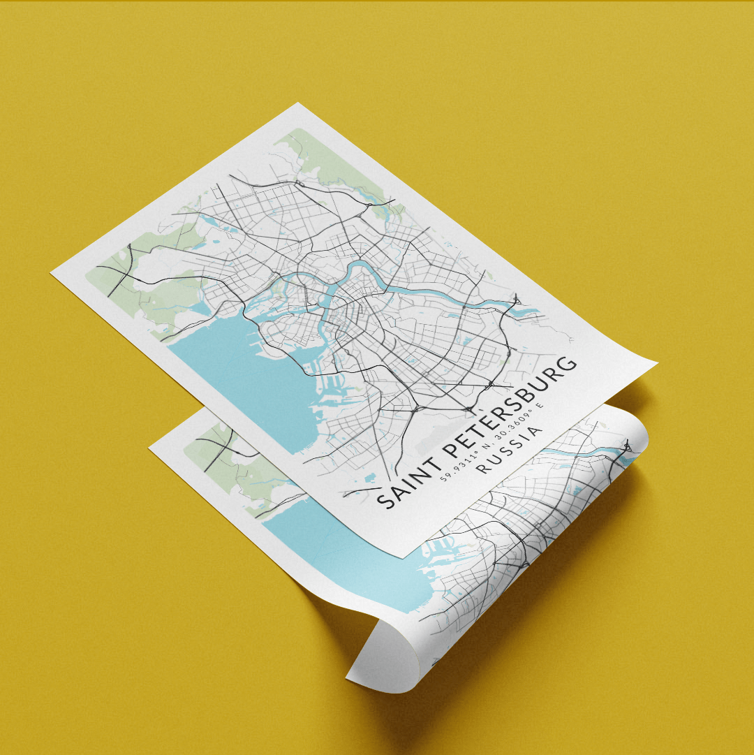 Saint Petersburg Map Print - 98types