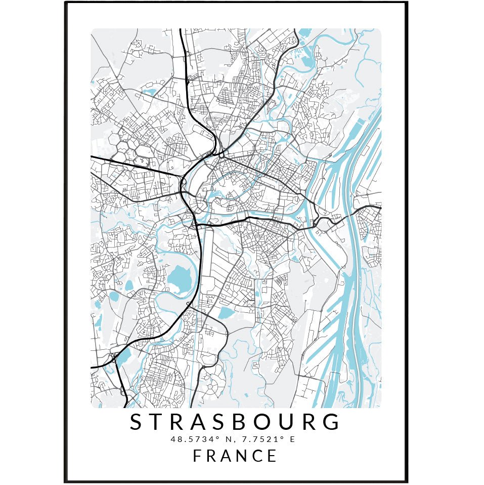 Strasbourg France Map Print - 98types