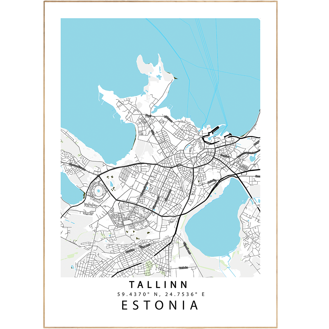 Tallinn Street Map Posters - 98types
