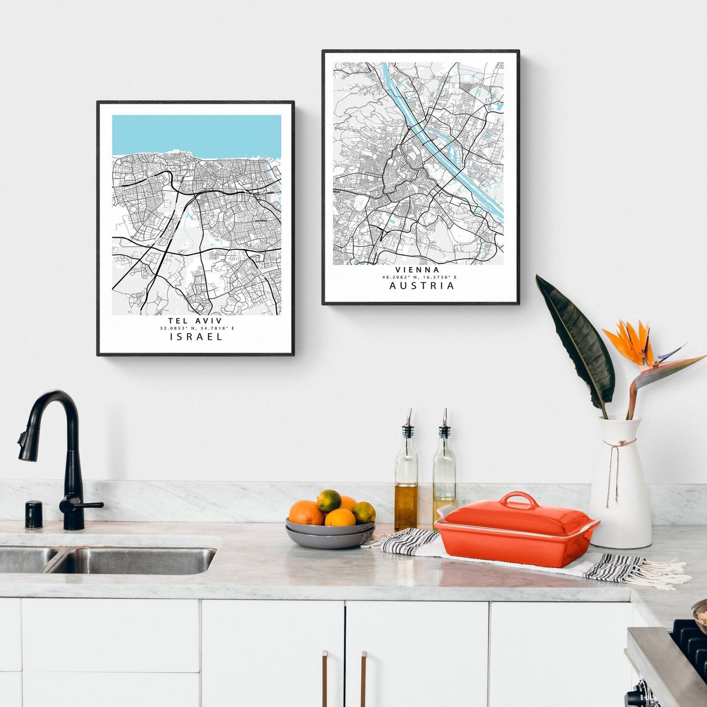 Tel Aviv Street Map Posters - 98types