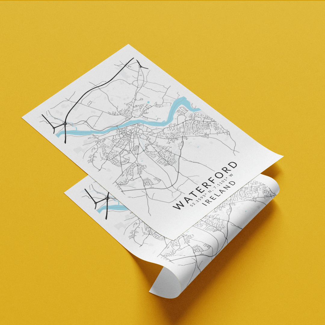 Waterford Ireland Map Print - 98types