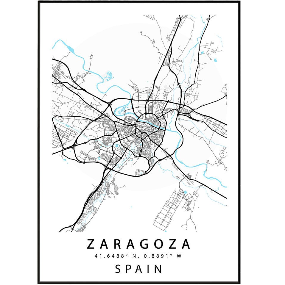 Zaragoza Streetmap poster - 98types