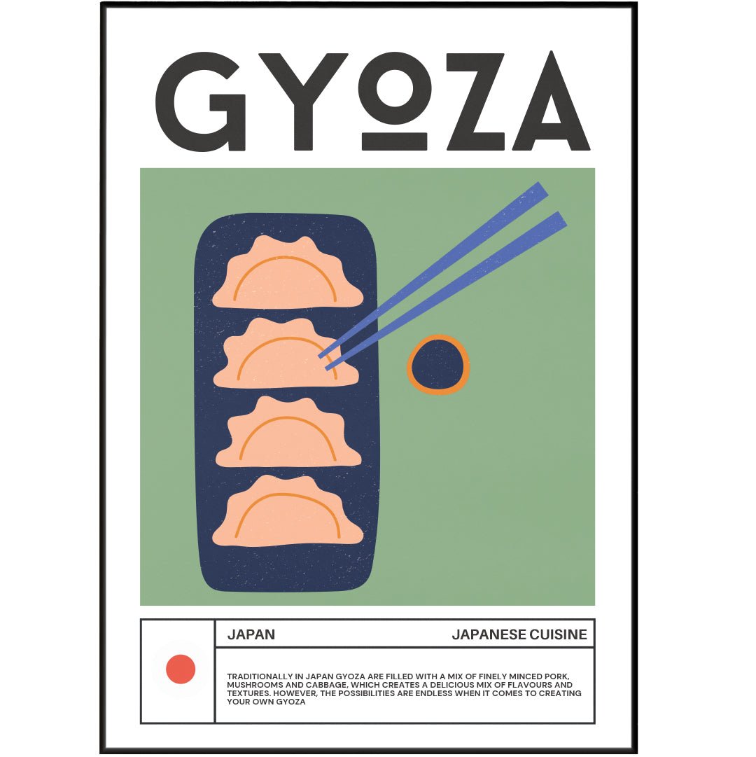 Gyoza Art Print - Japanese Food Kitchen Wall Art Poster UK by 98types