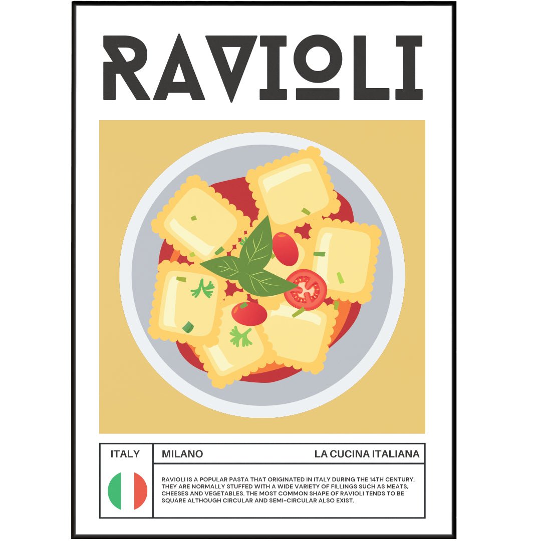 Ravioli Art Print - Italian Food Kitchen Wall Art Poster UK by 98types