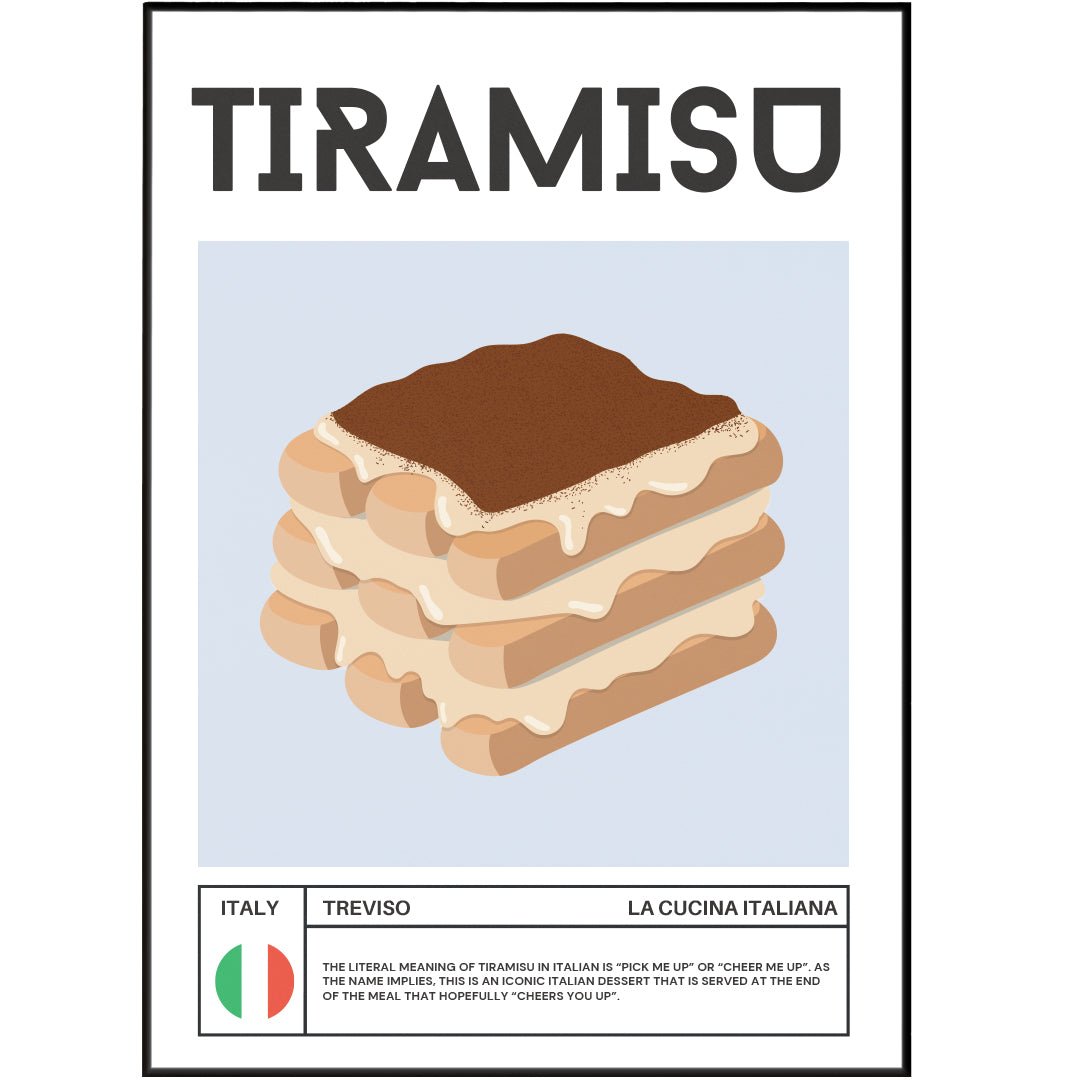 Tiramisu Art Print - Italian Dessert Kitchen Wall Art Poster UK by 98types