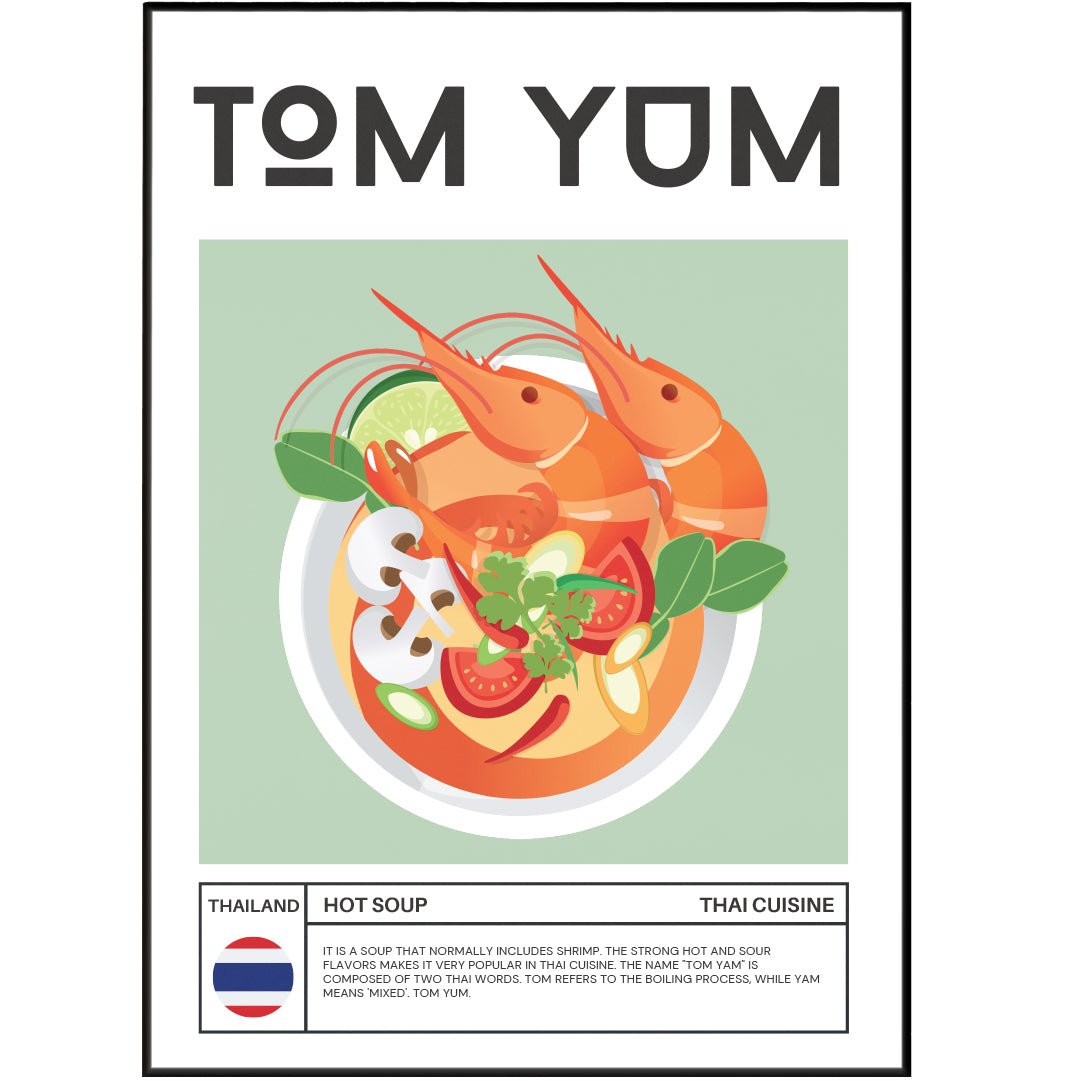 Tom Yum Art Print - Thai Food Kitchen Wall Art Poster UK by 98types