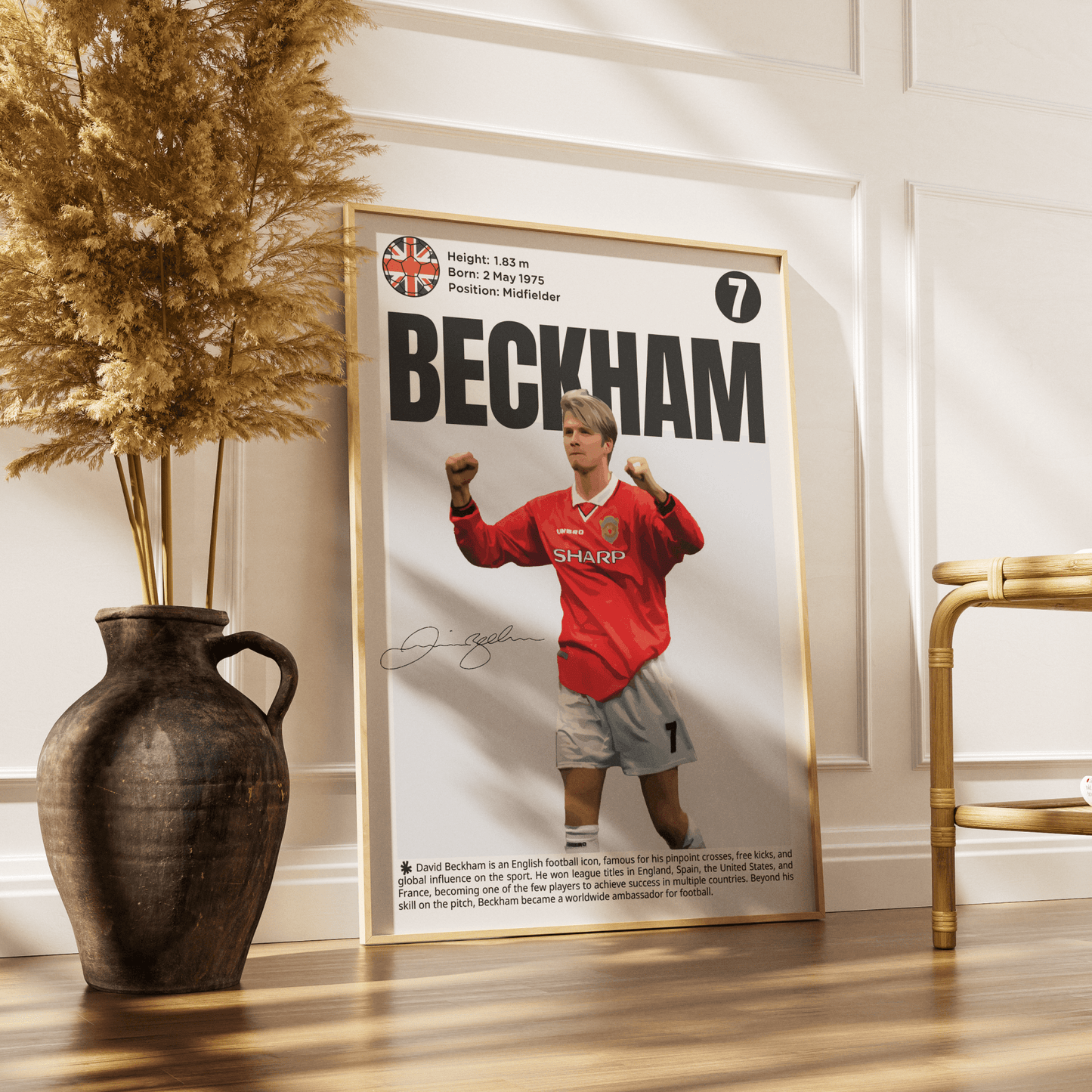 David Beckham N 7 Football Poster - 98typesFootball Posters