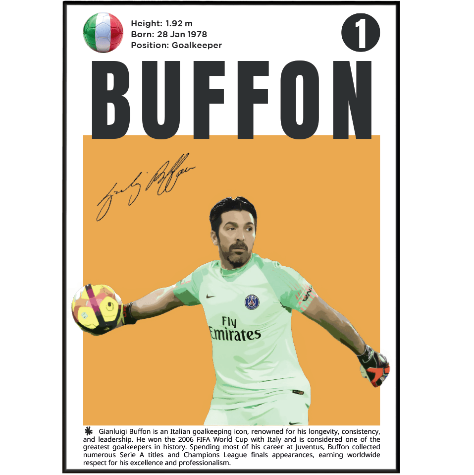 Gianluigi Buffon Football movie poster – design 3 – 98types