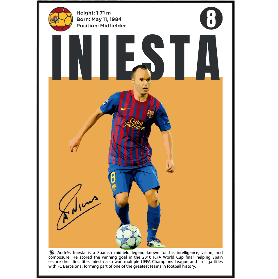 Iniesta Football Posters - 98typesFootball Posters