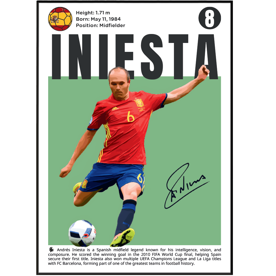 Iniesta N8 Football Posters - 98typesFootball Posters