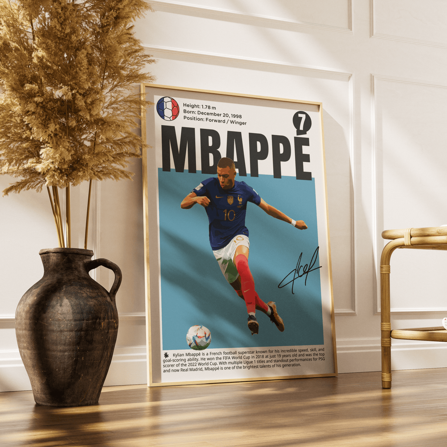 Kylian Mbappé N7 Football Poster - 98typesFootball Posters