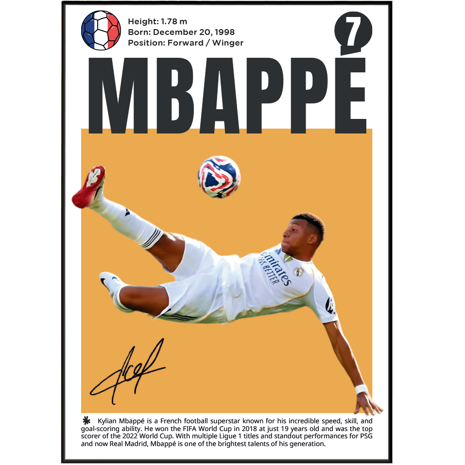 Kylian Mbappé N7 Football movie poster – design 3 – 98types