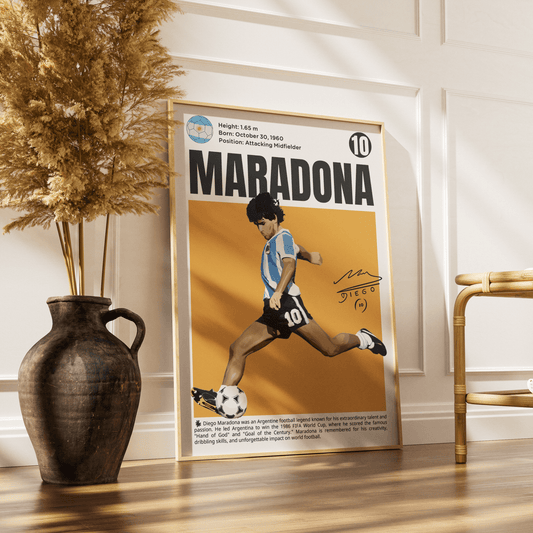 Diego Maradona football poster art print UK wall art
