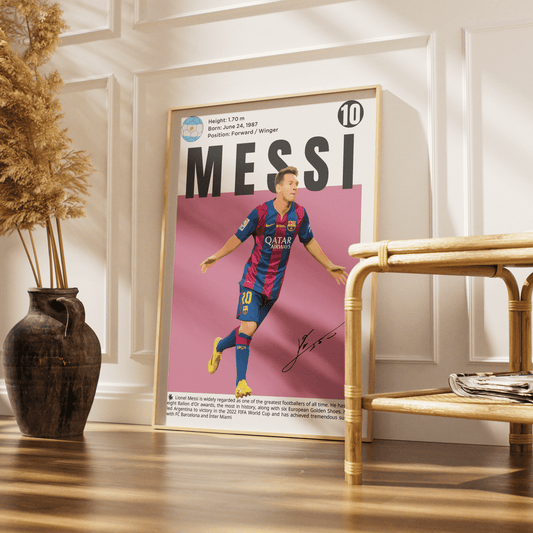 Lionel Messi N10 football poster art print UK wall art