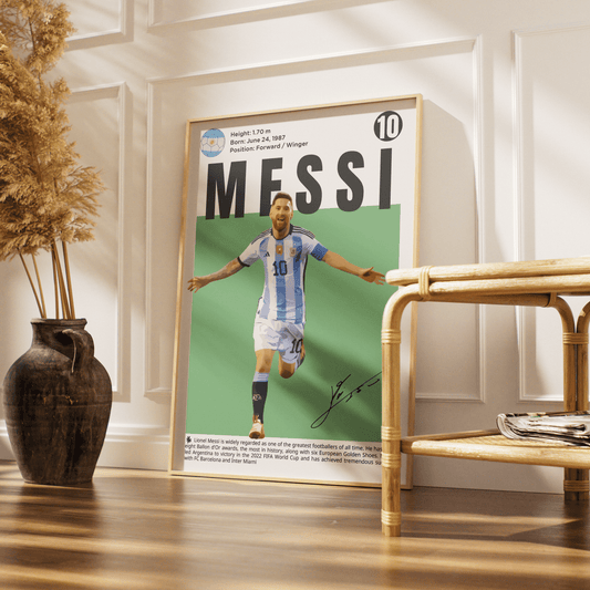 Lionel Messi N10 football poster art print UK wall art