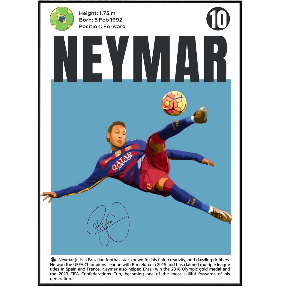 Neymar 10 Football Posters - 98typesFootball Posters