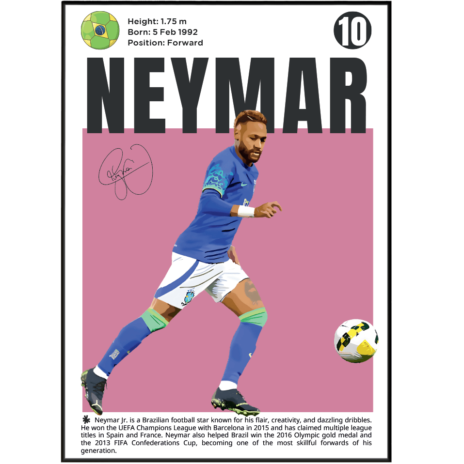 Neymar Football Poster - 98typesFootball Posters