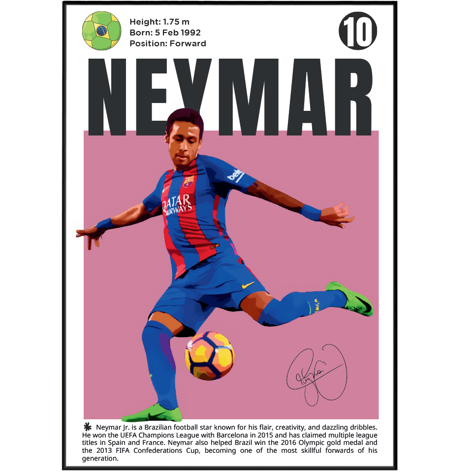 Neymar Football Legends Posters Art Prints Wall Art By 98