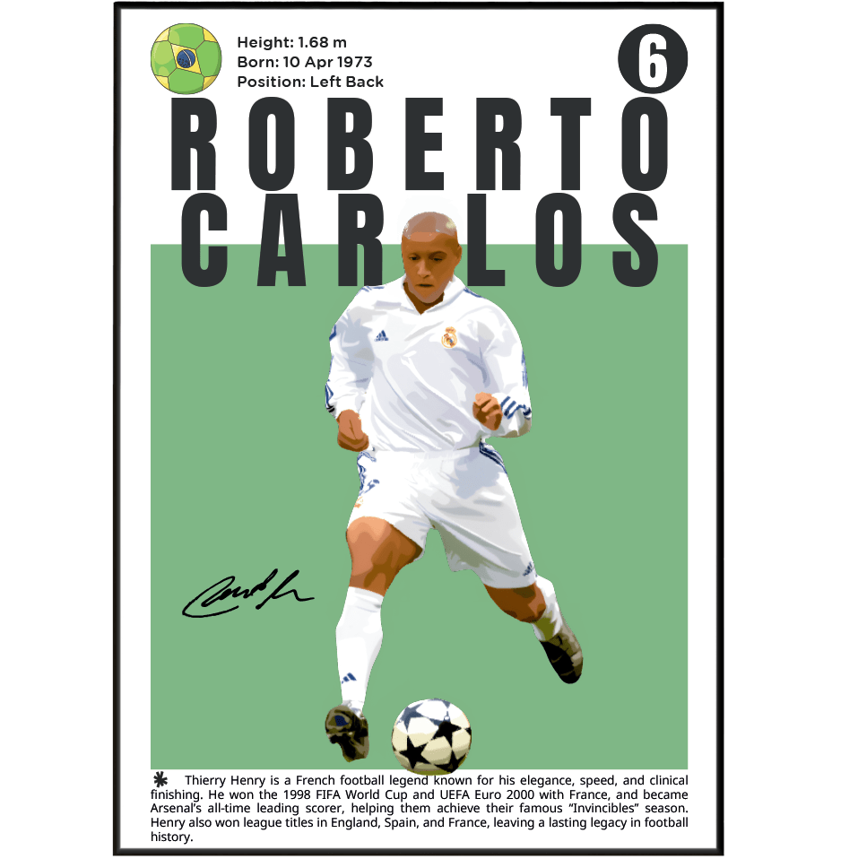 Roberto Carlos Football Posters - 98types