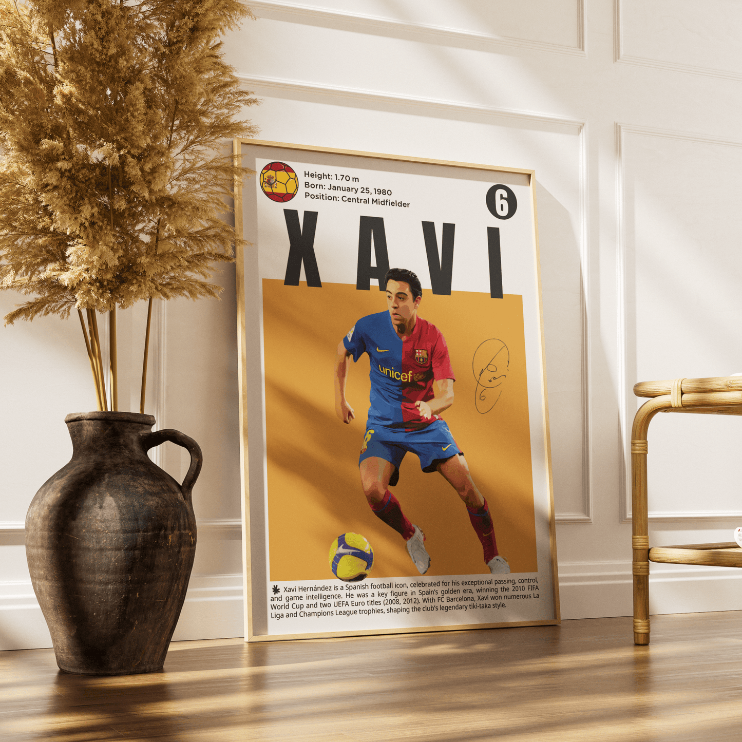 Xavi Hernández Football Poster - 98typesFootball Posters