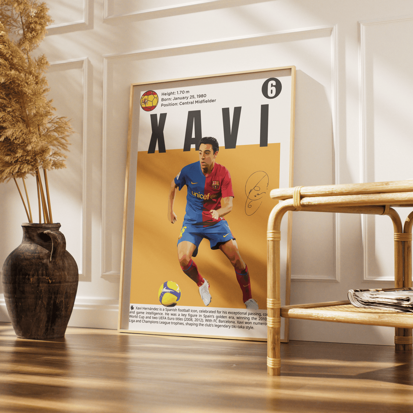 Xavi Hernández Football Poster - 98typesFootball Posters