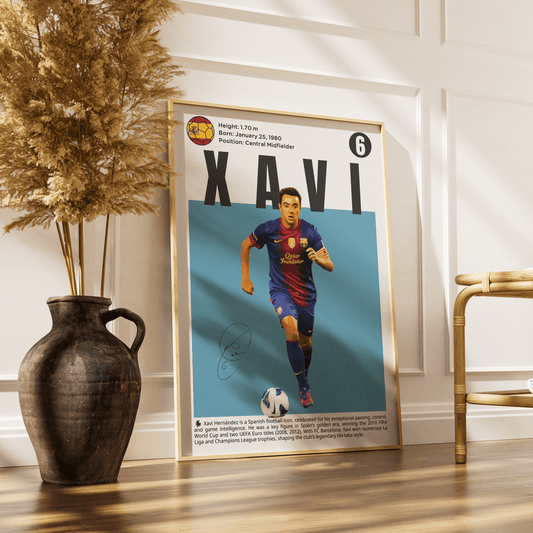 Xavi Hernandez Barcelona football poster art print UK wall art