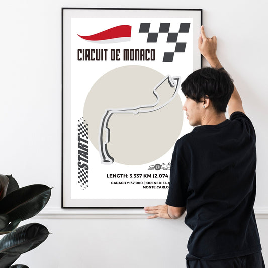 Circuit de Monaco F1 Monaco Grand Prix Monte-Carlo map art print poster UK