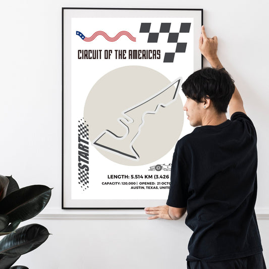 Circuit of the Americas COTA F1 US Grand Prix map art print poster UK