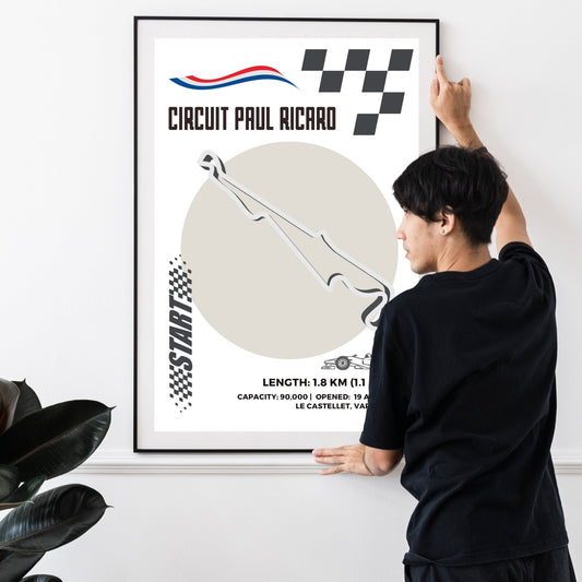 Circuit Paul Ricard F1 French Grand Prix Provence map art print poster UK