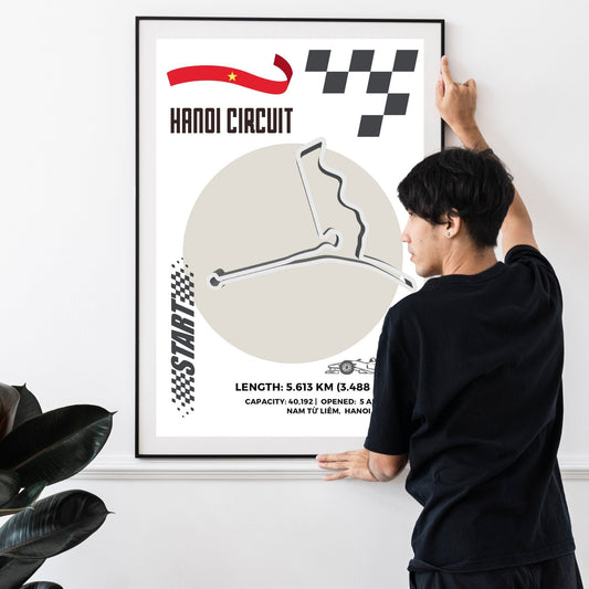 Hanoi Street Circuit F1 Vietnam Grand Prix map art print poster UK