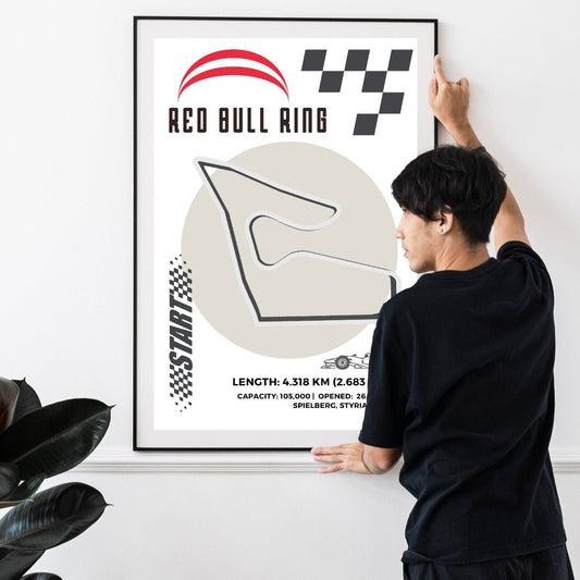 Red Bull Ring Circuit F1 Austrian Grand Prix map art print poster UK