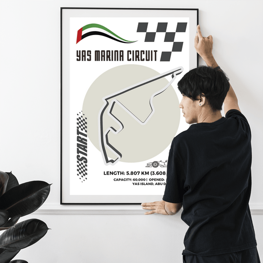 Yas Marina Circuit F1 Abu Dhabi Grand Prix map art print poster UK