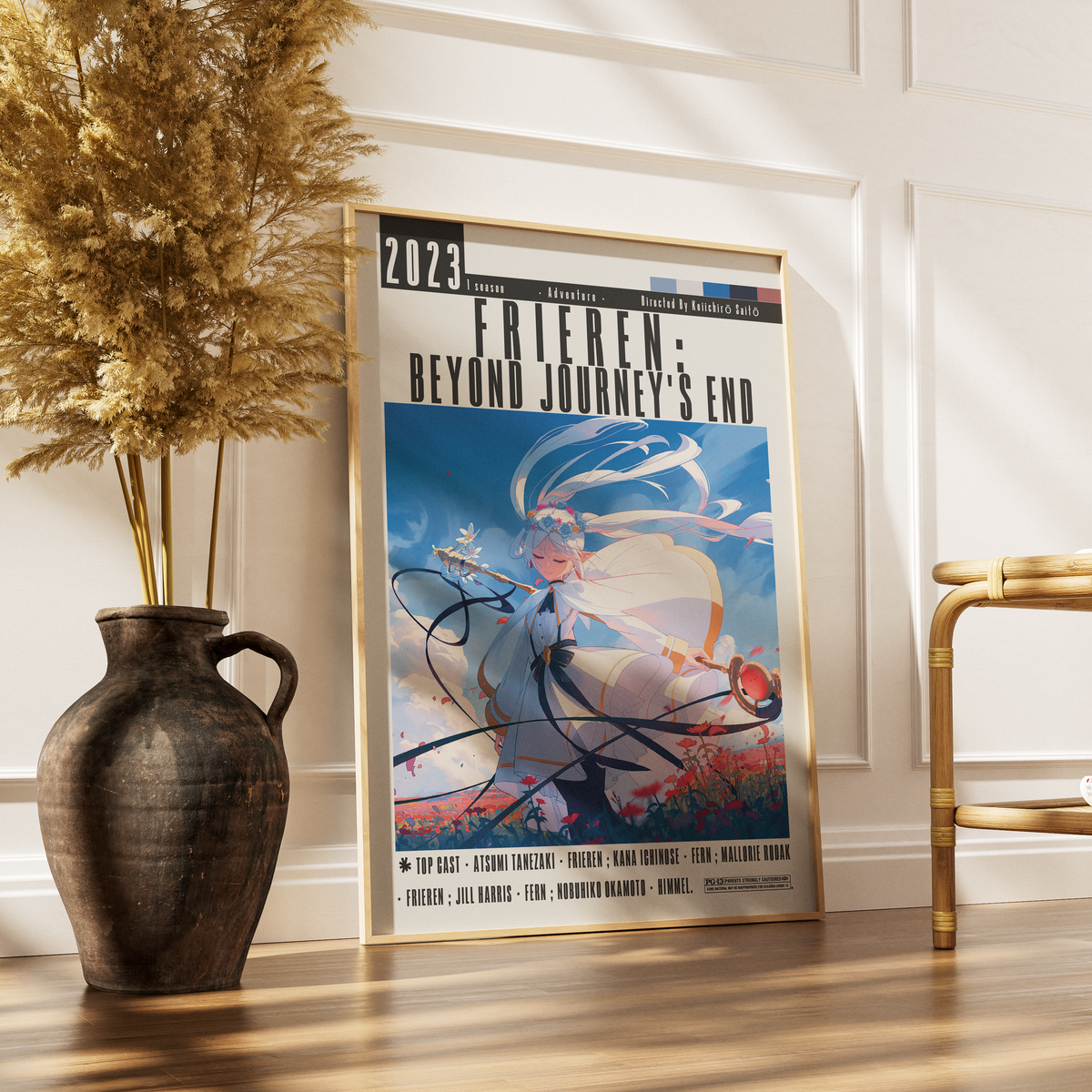 Frieren Beyond Journey's End 2023 anime poster — elf mage journey wall art print UK