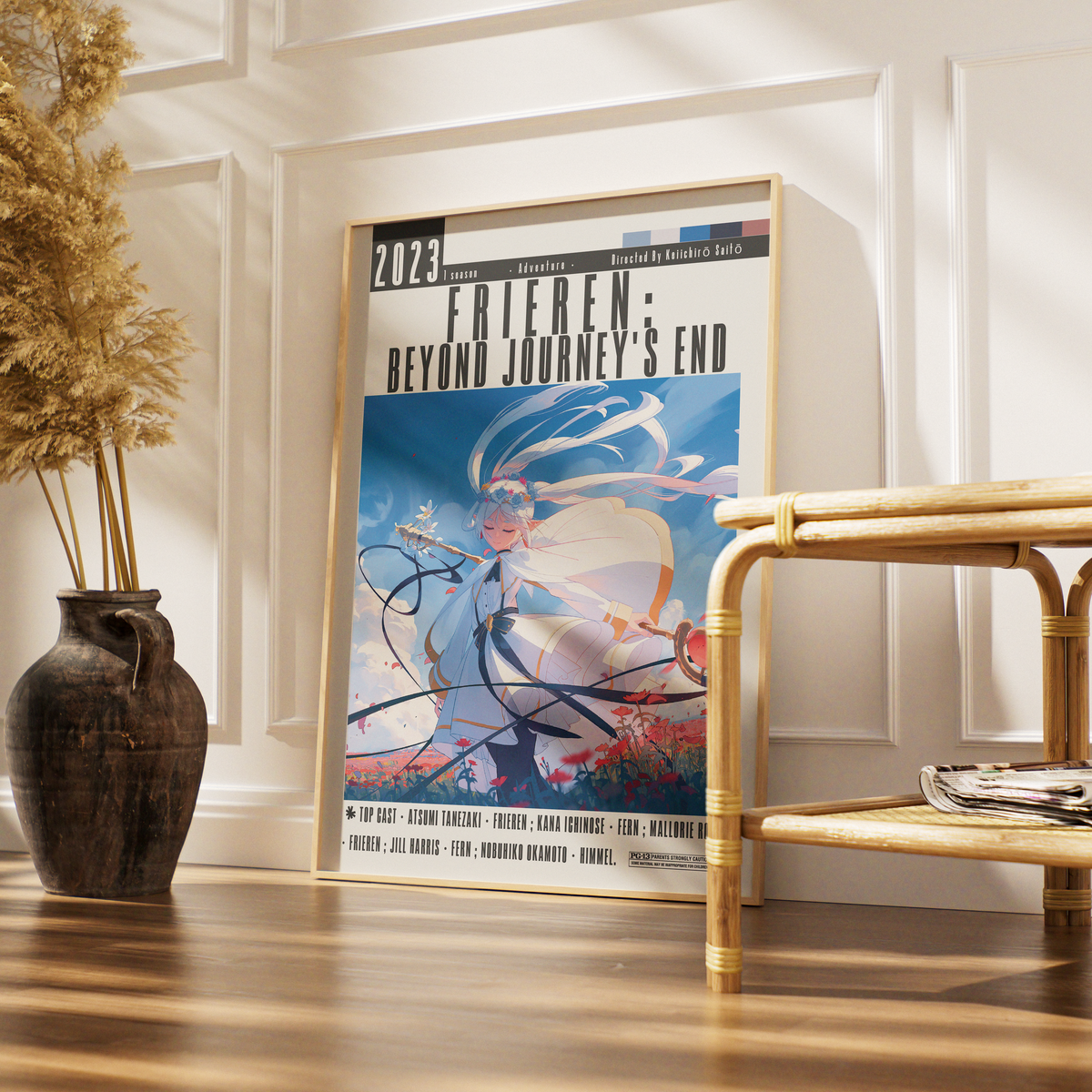 Frieren Beyond Journey's End 2023 anime poster — elf mage journey wall art print UK