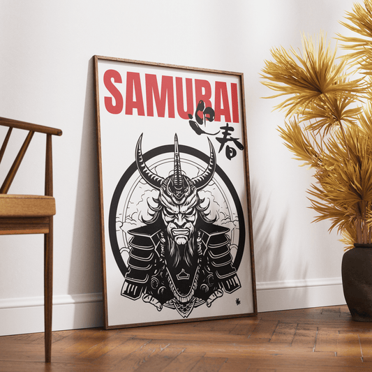 Samurai Art Print - Japanese Warrior Wall Art Poster UK by 98types